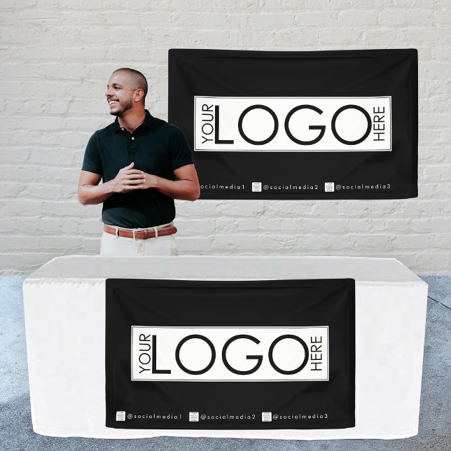 Lona Iconos de medios sociales con el logo del Rótulo d (Custom Hanging Banner Sign Logo Social Media Icons)