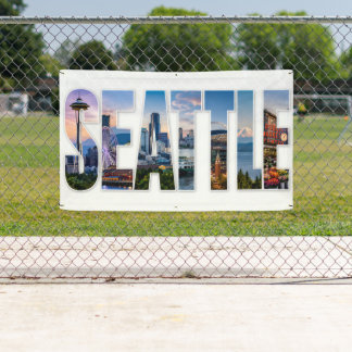 Lona Iconos del horizonte de la ciudad de Seattle, hito