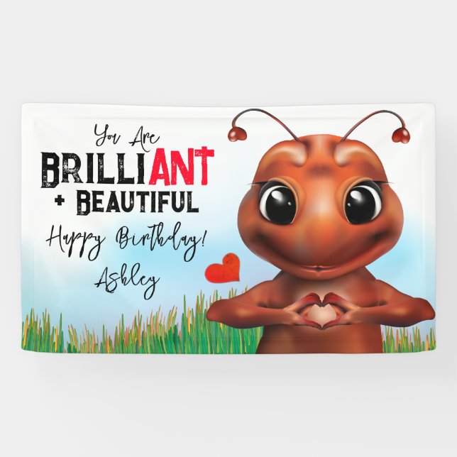 Lona Idioma del Rótulo de la hormiga Niños brillantes C (Horizontal)