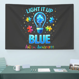 Lona Ilumínalo de Azul Conciencia del Autismo Autista