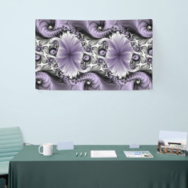 Lona Ilusión de Lila Arte Floral Abstracto Fractal Fant
