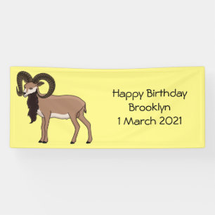 Lona Ilustracion de cabra de Mouflon