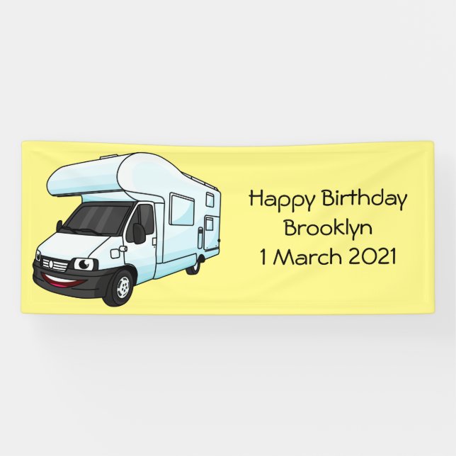 Lona Ilustración de dibujos animados de autocaravana fe (Horizontal)