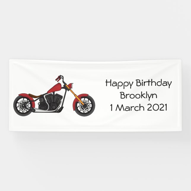 Lona Ilustracion de motocicleta estilo helicóptero (Horizontal)