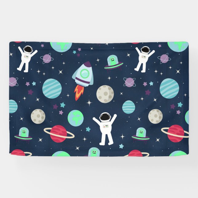 Lona Ilustración de patrón espacial (Horizontal)