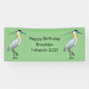 Lona Ilustracion de personalizado de aves de garza