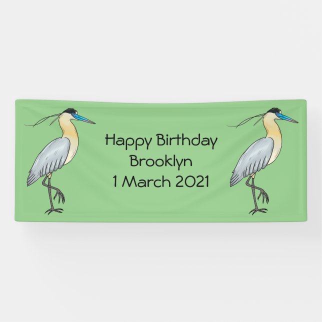 Lona Ilustracion de personalizado de aves de garza (Horizontal)