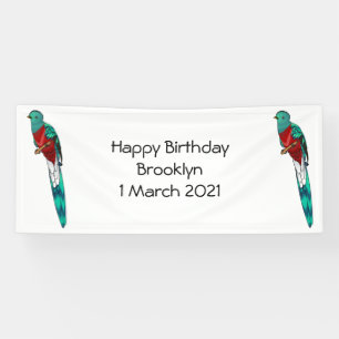 Lona Ilustracion de personalizado de aves quetzales res