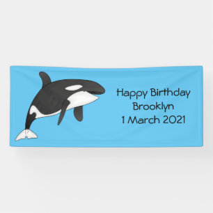 Lona Ilustracion de personalizado de ballenas asesina