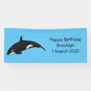 Lona Ilustracion de personalizado de ballenas asesina