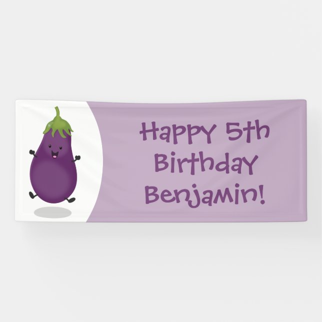 Lona Ilustracion de personalizado de berenjenas de bere (Horizontal)