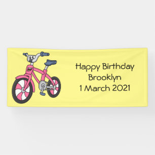 Lona Ilustracion de personalizado de bicicleta de niños