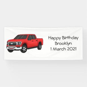 Lona Ilustracion de personalizado de camioneta roja