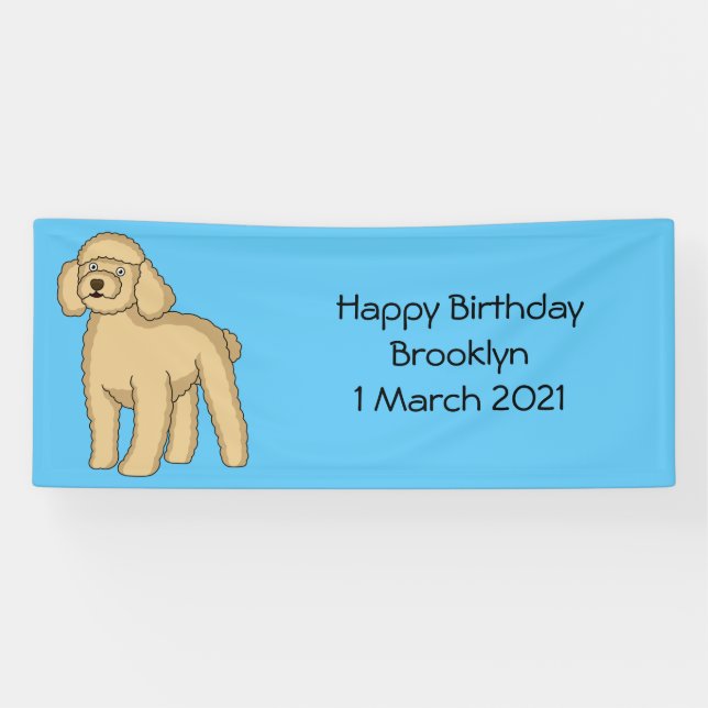 Lona Ilustracion de personalizado de caniche marrón fel (Horizontal)