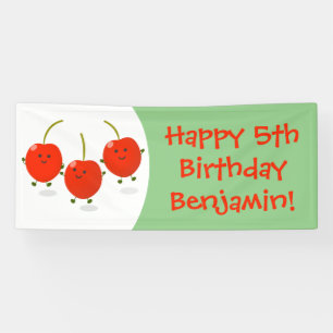 Lona Ilustracion de personalizado de cerezas rojas de s