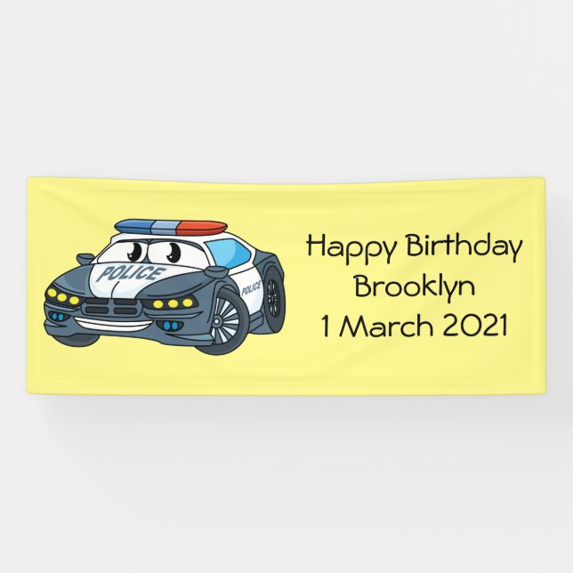 Lona Ilustracion de personalizado de coche de policía f (Horizontal)