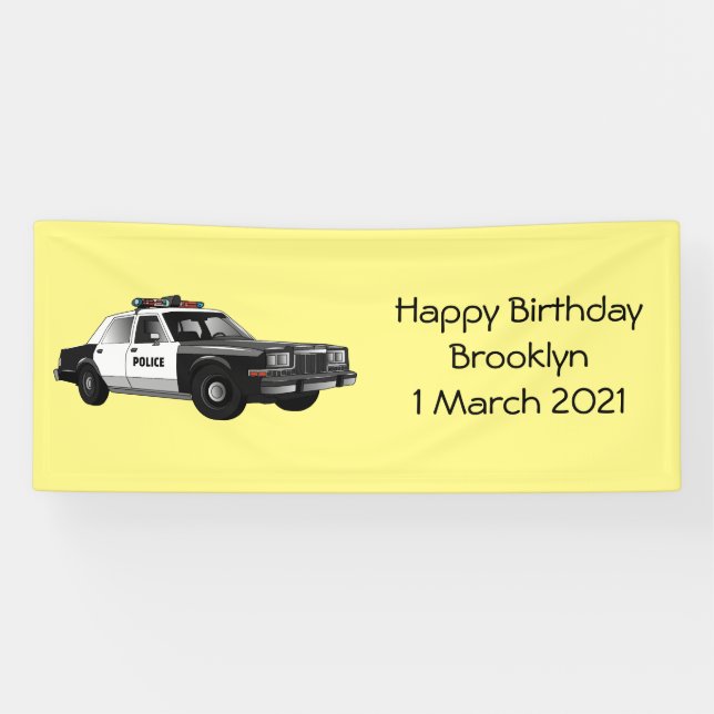 Lona Ilustracion de personalizado de coches de policía (Horizontal)