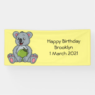 Lona Ilustracion de personalizado de coco y koala cuta