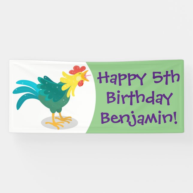 Lona Ilustracion de personalizado de gallo de entrego g (Horizontal)