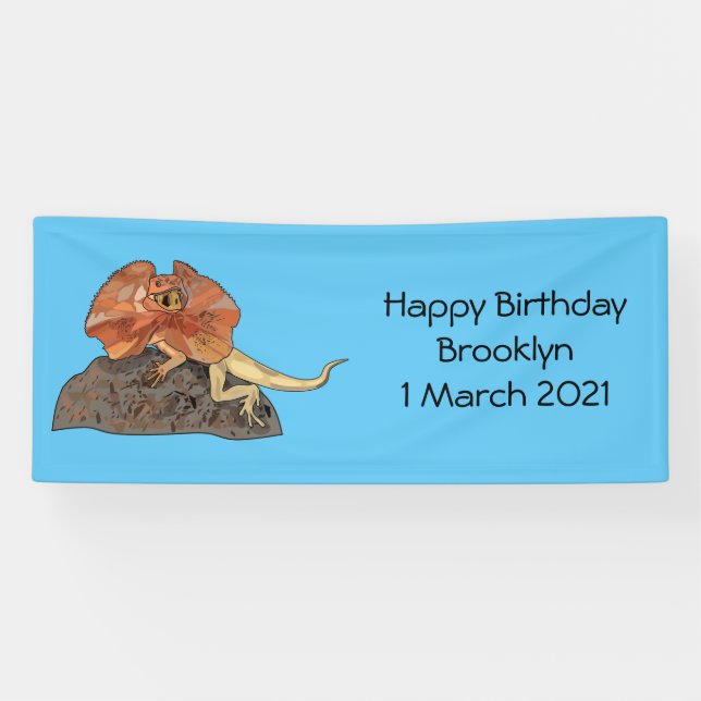 Lona Ilustracion de personalizado de lagarto de cuello  (Horizontal)