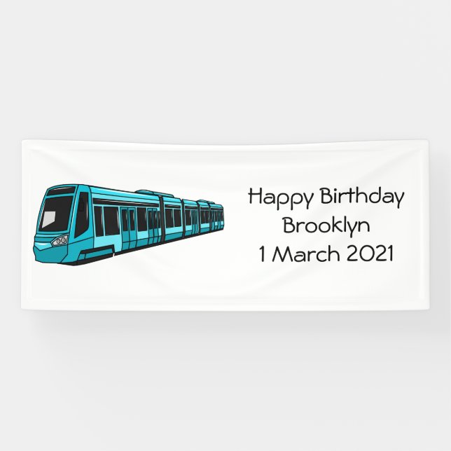 Lona Ilustracion de personalizado de locomotora eléctri (Horizontal)