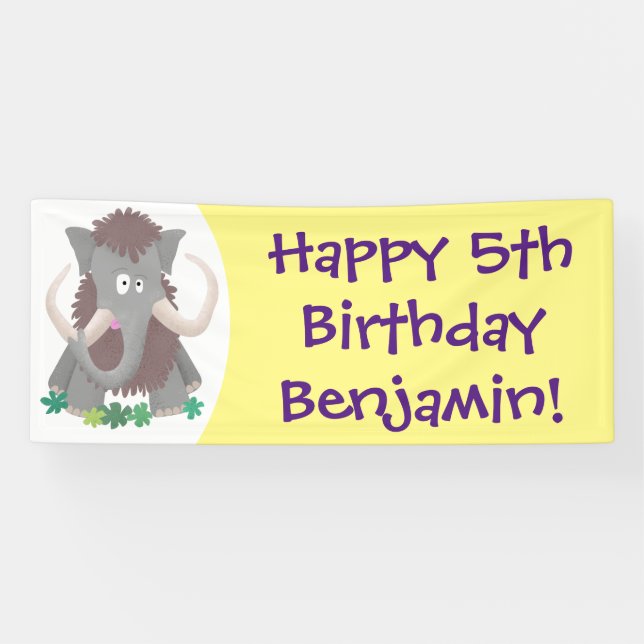 Lona Ilustracion de personalizado de mamut bobo gracios (Horizontal)