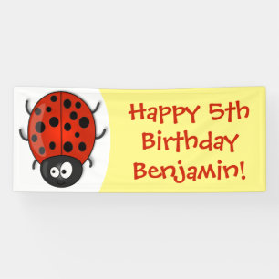 Lona Ilustracion de personalizado de mariquita roja fel