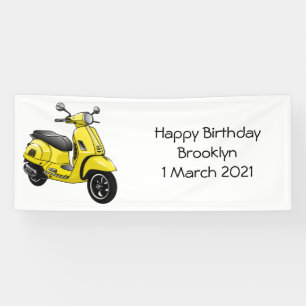 Lona Ilustracion de personalizado de motocicleta con ci
