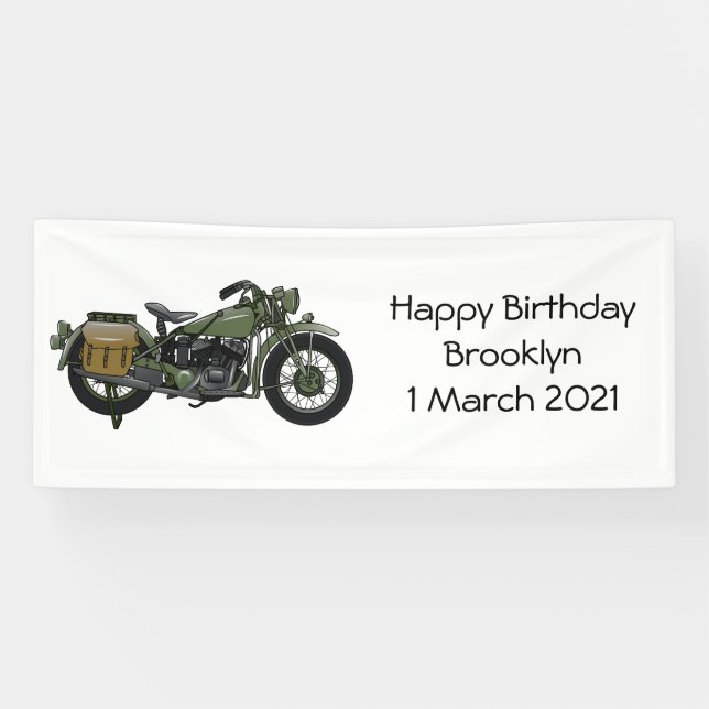 Lona Ilustracion de personalizado de motocicleta de cru (Horizontal)