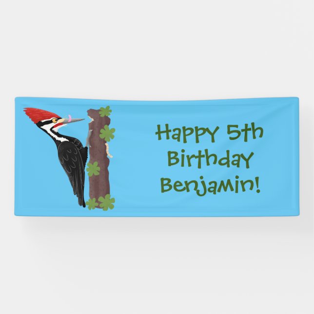 Lona Ilustracion de personalizado de pájaros carpintero (Horizontal)