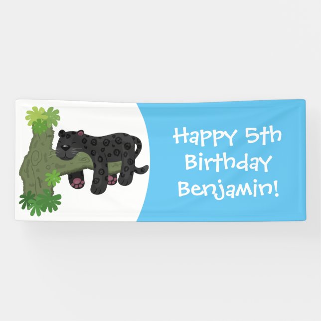 Lona Ilustracion de personalizado de pantera negra de j (Horizontal)