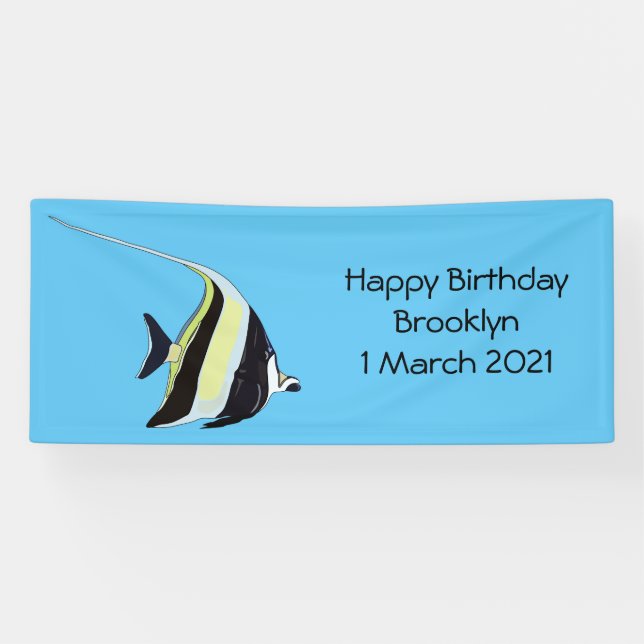 Lona Ilustracion de personalizado de peces moro (Horizontal)