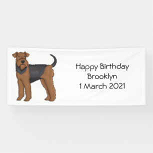 Lona Ilustracion de personalizado de perro Airedale ter