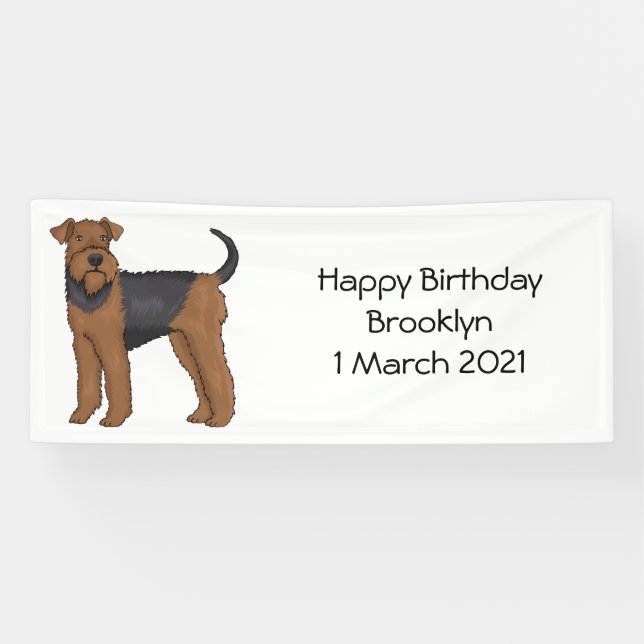 Lona Ilustracion de personalizado de perro Airedale ter (Horizontal)