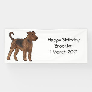 Lona Ilustracion de personalizado de perro Airedale ter