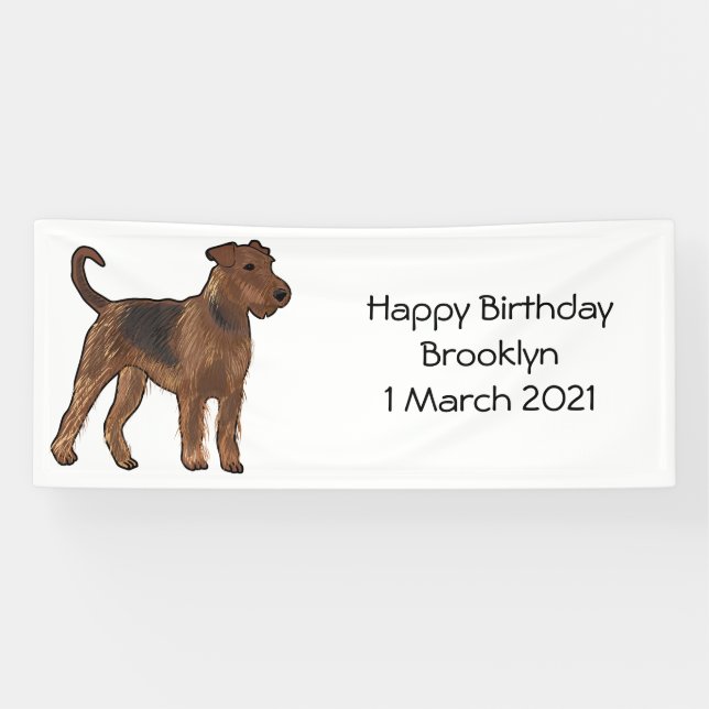 Lona Ilustracion de personalizado de perro Airedale ter (Horizontal)