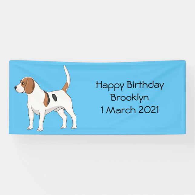 Lona Ilustracion de personalizado de perro Beagle (Horizontal)