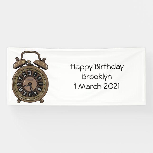 Lona Ilustracion de personalizado de reloj de alarma (Horizontal)