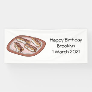 Lona Ilustracion de personalizado eclair de chocolate