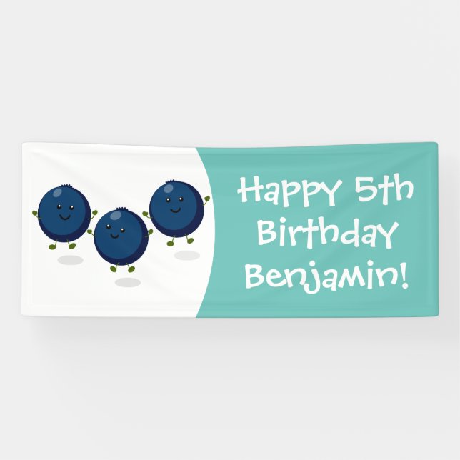 Lona Ilustracion de personalizado morado de arándanos a (Horizontal)