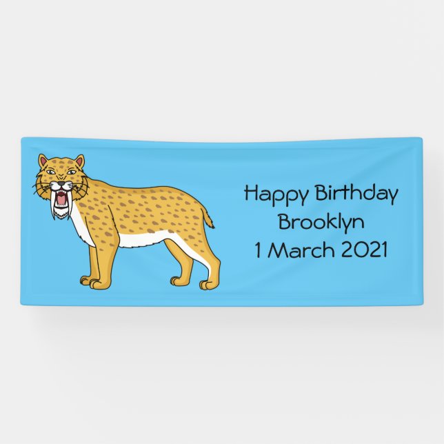 Lona Ilustracion de tigre con dientes de saber (Horizontal)