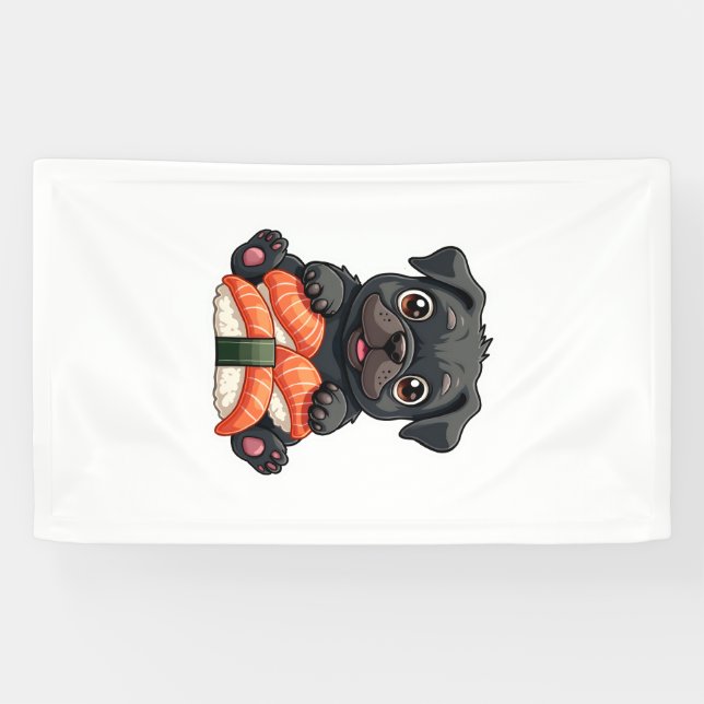 Lona Ilustración de vector de dibujos animados de sushi (Horizontal)