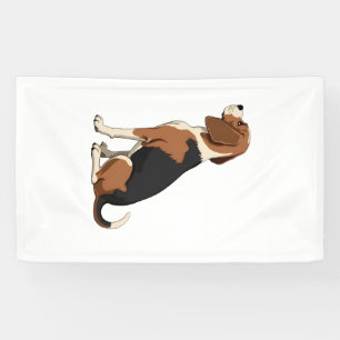Lona Ilustración de vista trasera de perro Beagle vinta