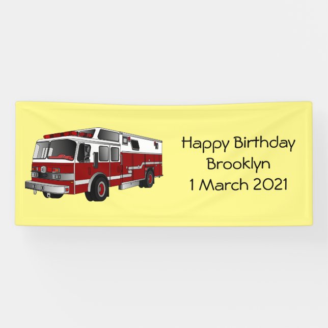 Lona Ilustracion del personalizado del motor de fuego (Horizontal)