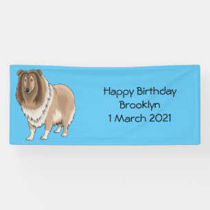 Lona Ilustracion del personalizado del perro del collie