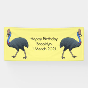 Lona Ilustracion feliz de personalizado de aves en casc