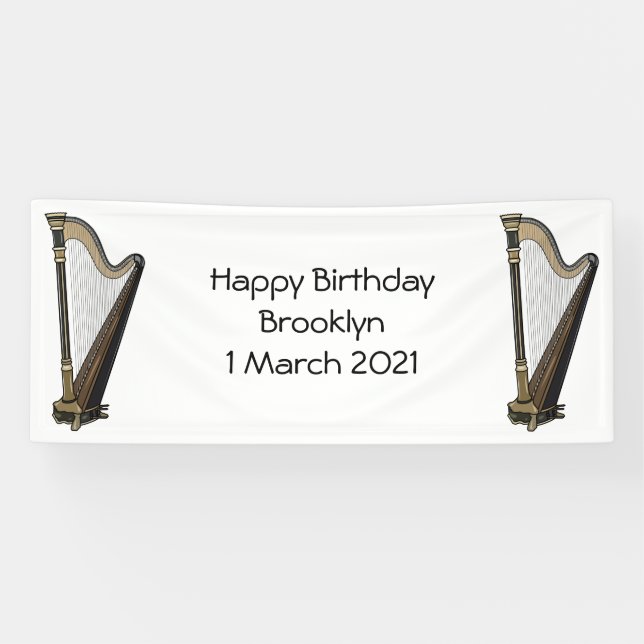 Lona Ilustracion Harp personalizado (Horizontal)