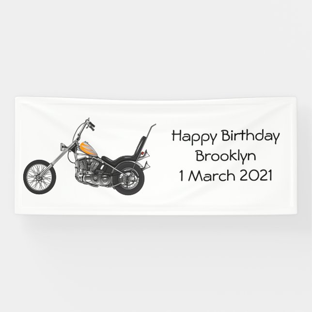 Lona Ilustracion personalizado Chopper Motorcycle 1950 (Horizontal)