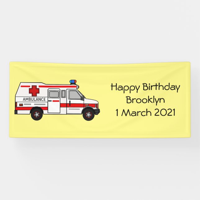 Lona Ilustracion personalizado de ambulancia (Horizontal)