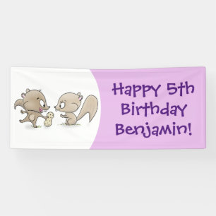 Lona Ilustracion personalizado de ardillas graciosas